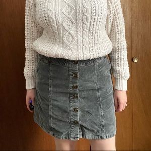 Grey Faux Suede Skirt